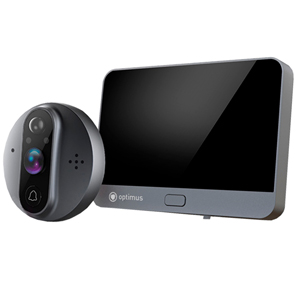 Видеоглазок Optimus DB-02 (2 Мп, 120°, SD, WiFi, Двустороннее аудио, Аккумулятор, Smart Life, ИК 2м)