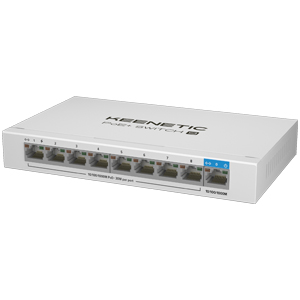 Коммутатор Keenetic PoE+ Switch 9 (KN-4710) (L2, 9 портов: 8 PoE+, 1 Uplink 1 Гб/с, Бюджет 120 Вт, QoS, Внешний БП, Металл)