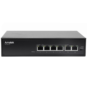 Коммутатор Amatek AN-S6P4-65 (L2, 6 портов: 4 PoE+ 100 Мбит/с, 65 Вт, 2 Uplink 100 Мбит/с, Watchdog)