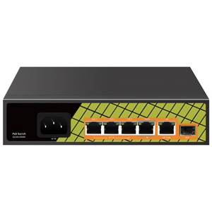 Коммутатор Tantos TSn-4GP6G1S1 (L2, 6 портов: 4 PoE 1Гб/с, 1 SFP, 1 Uplink 1Гб/с, Бюджет PoE 60 Вт, Watchdog, Защита от перенапряжения, Встроенный БП