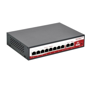 Коммутатор Sarmatt SR-PS0820GBL (10 портов, 8 POE 120Вт, Vlan 250м, 2 порта UpLink 10/1000 Мбит/с)