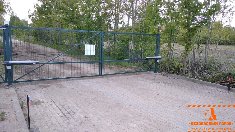 Установка автоматики для распашных ворот. Большое Исаково